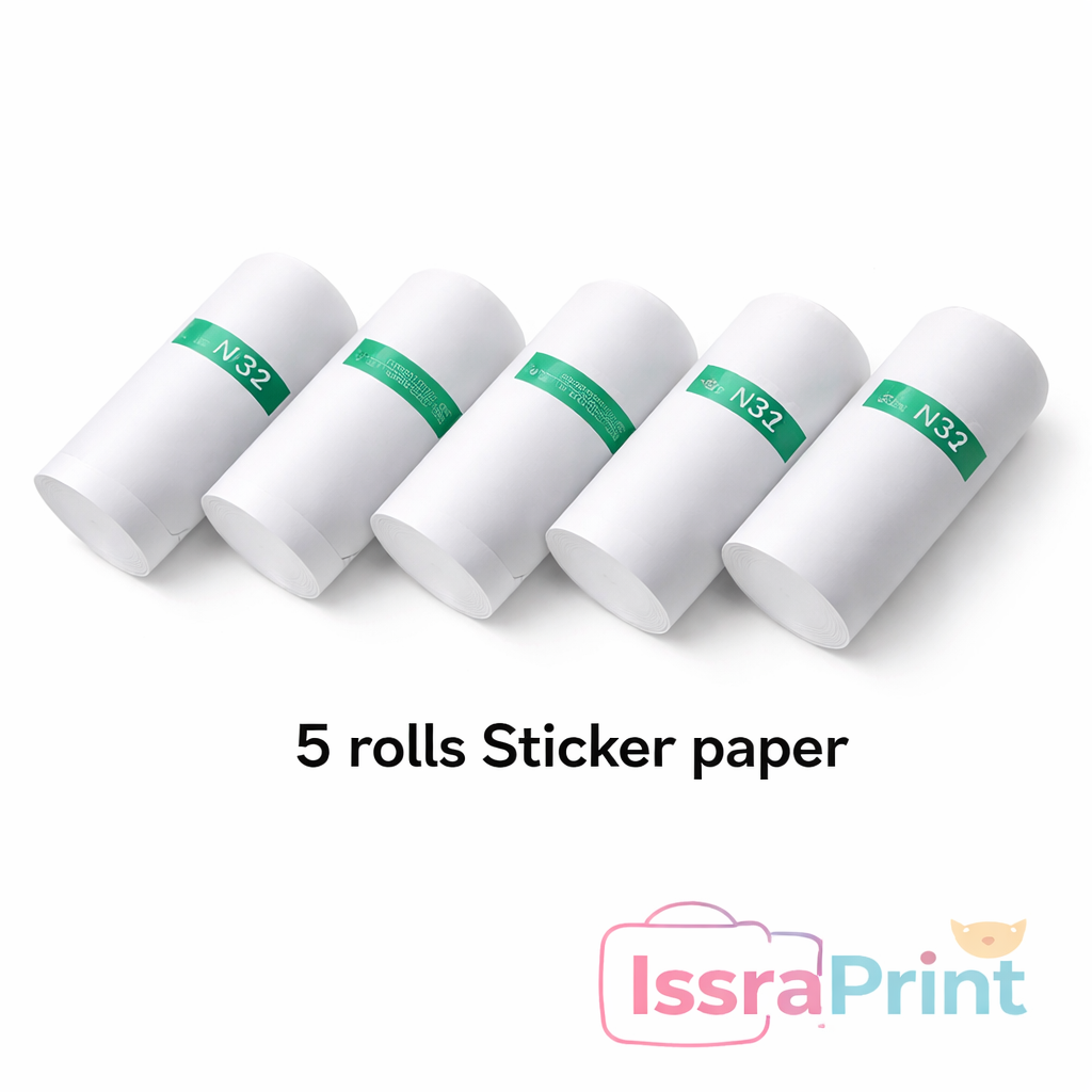🖨 IssraPrint™ – Mini Imprimante Thermique Portable Sans Fil Bluetooth + 5 Rouleaux Offerts 🎁